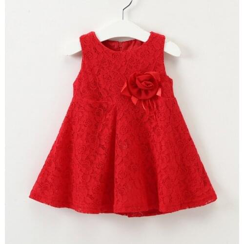 Princess Kids Baby Dress For Girls Wedding Dress Sleeveless Lace Party Birthday Baptism Dress For Girl Summer Flower Dresses