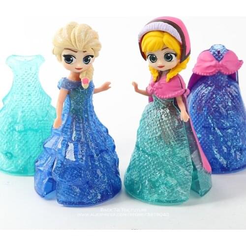 Disney Frozen Princess Elsa Anna 10cm 4pcs/set Action Figure Model Anime Mini Decoration PVC Collection Figurine Toys model gift