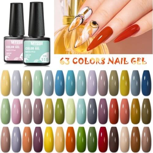 Mtssii Nail Gel Polish Autumn Winter Color Varnishes Glitter Soak Off Semi Permanant Nail Art Hybrid Lacquers Nail Art Design