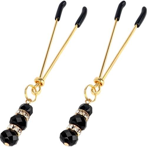 IKOKY with Jewelry Sex Toys for Couples Adult Game 1 Pair Fetish Nipple Clamps Adjustable Clit Clamp Breast Labia Clips