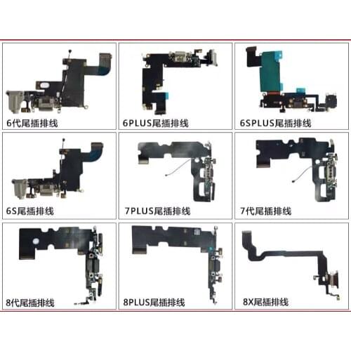 IPhone6 6plus 6S 6SP 7 7P 8 8P X USB Charging Connector Flex Cable Motherboard Headphone Jack MIC Repair Part Smartphone Origin