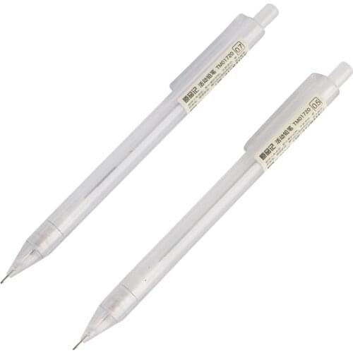 0.5mm 0.7mm Lead Plastic Transparent Mechanical Pencil Automatic Pencil Black Colorful Refill Drawing Writing Propelling Pencil