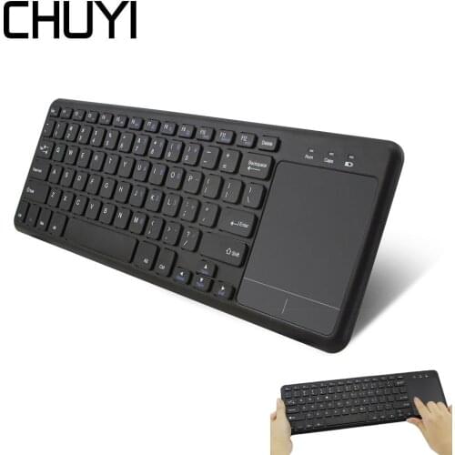 CHYI 78 Keys Mini Wireless Keyboard With Touchpad USB 2.4GHz English Computer For Laptop Slim Portable Computer Keypad