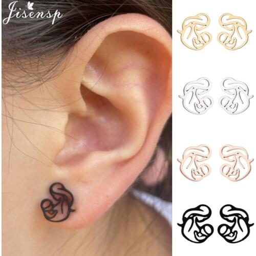 Trendy Earings Jewelry Hollow Mum Breastfeeding Holding Baby Stud Earrings for Women Family Jewelry Mothers Day Gifts pendiente