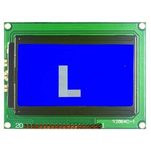 20PIN COB 12864 LCD Screen Module with Font ST7920 Controller 3.3V 5V Backlight SPI Parallel Interface