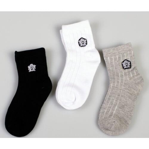 New British style solid baby Socks for Boy Girl Infant Kids Cotton Socks Children Clothing Accessories Wholesale 3 Pairs/Lot