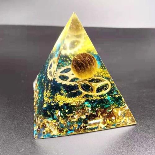Handmade 6cm Crystal Orgone Pyramid Reiki Kit Meditation Yoga Office Decor