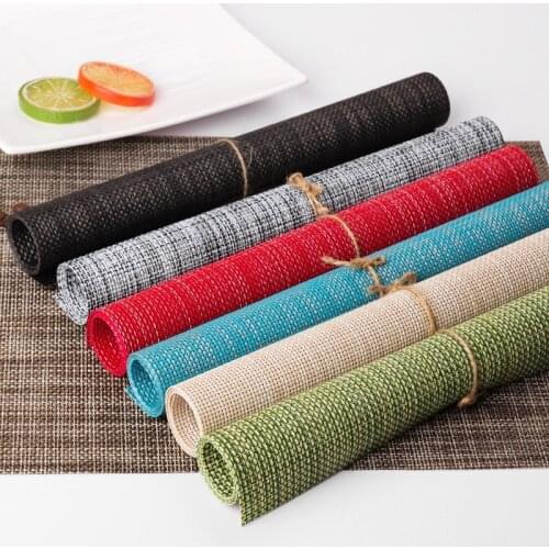 JueQi 1pcs Placemats PVC Placemat Bar Mat Plate Mat Table Mat Set Kitchen Hot Pads Square Mats Pads