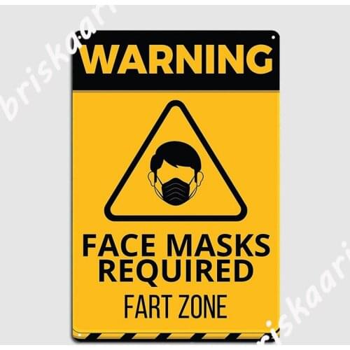 Warning Fart Zone Poster Metal Plaque Home Plaques Wall Cave Designing Tin sign Poster