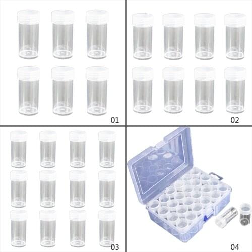 Clear Plastic Bead Storage Containers Set Jars Diamond Painting Accessory Box Transparent Bottles for DIY Diamond
