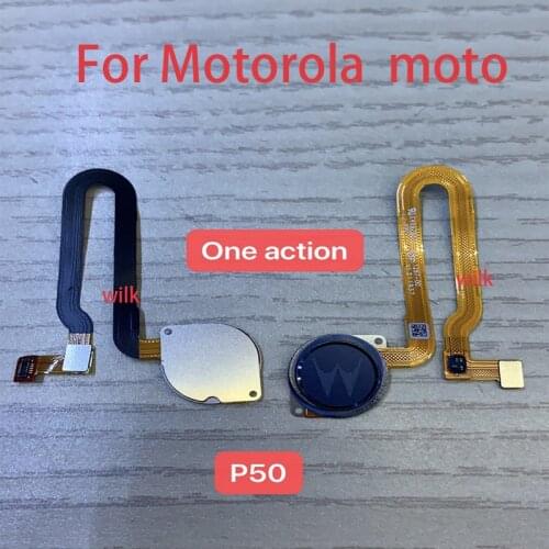 Home Finger Reader Fingerprint Reader Touch ID Sensor Return Key Home Button Flex Cable For Motorola Moto one action P50