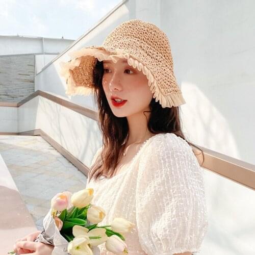 Womens Sun Hats Female Bowknot Visor Caps Hand Made Raffia Straw Summer Cap Casual Shade Hat Empty Top Hat girls Beach hat