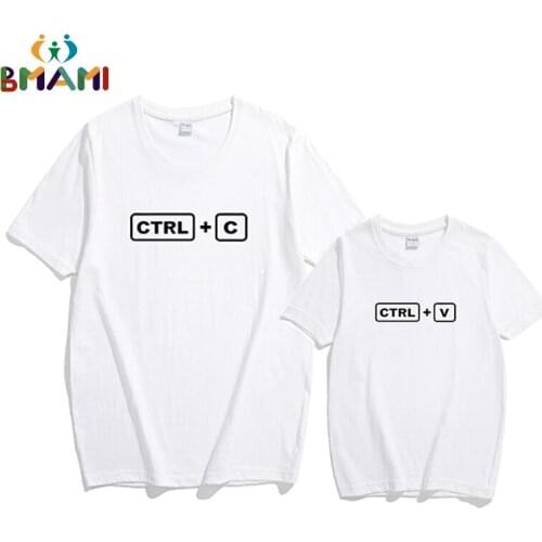 Family Matching Clothes CTRL C+CTRL V Pattern Family Look Dad Son T Shirts Family Boys Children Clothing Family Matching Outfits