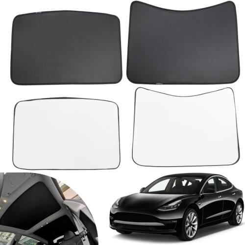 For Tesla Model 3 Car Front Rear Glass Roof Sunshade UV Protection Folding Roof Sun Shade Heat Insulation For Model 3 2017-2021