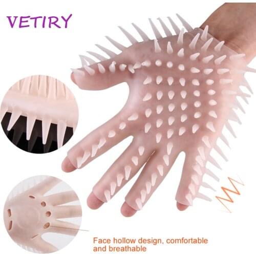 Spike Sex Gloves For Male Female Masturbation Finger Sleeve Clitoris Stimulator Sex Toys for women Adult Games Adult Products