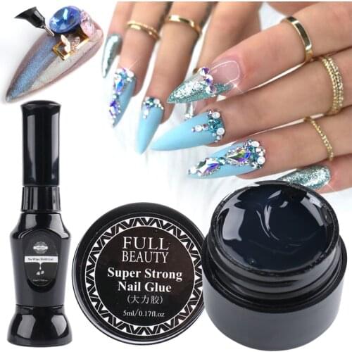 Nail Art Rhinestone Glue Kit Super Sticky Decoration Gem Adhesive UV Gel for Jewels Beads Manicure Nail Polish Glue LA1826
