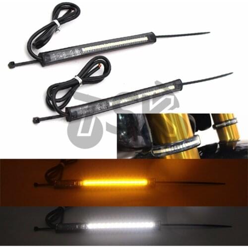 High quality For Ducati Universal Flexible LED Motorcycle lights, white light and turn signal yellow light integration