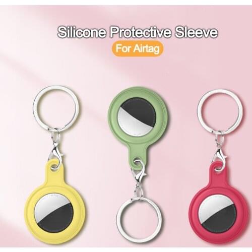 High-quality Durable Solid Silicone Buckle Anti-lost Keychain Protective Cases For Apple Airtags Location Trackers Retainer Case
