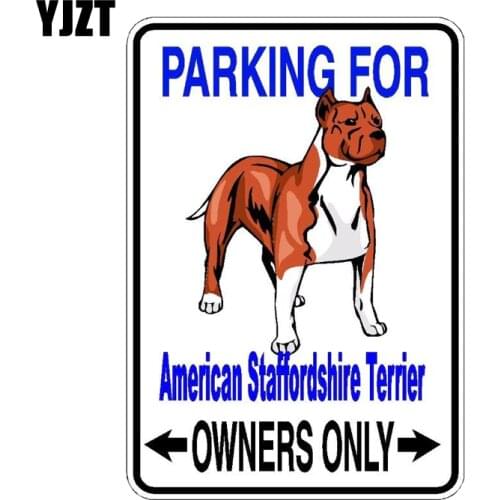 YJZT 10*14.2CM American Staffordshire Terrier Car Bumper Car Sticker C1-4409