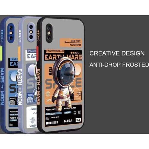 Cute Cartoon Astronaut Camera Protection Shockproof Cover For iPhone XS Max Liquid Silicone Bumper Case