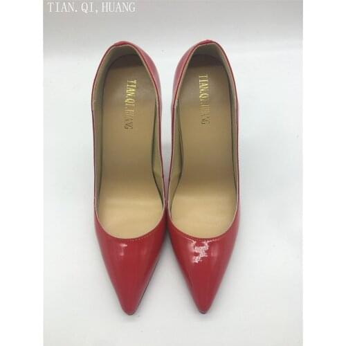 2017 New Fashion Design High Heels Women Sexy Pointed Toe Casual High Quality Patent leather Shoes Woman Spring and Autumn