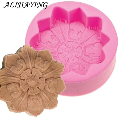1Pcs Big Flower Soap Mold Craft Art Silicone Soap Mold Handmade Candle Molds Cake Baking Tools D0594