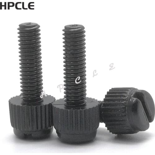 10-50pcs M3 M4 M5 M6 M8 Black Slotted Nylon Thumb Screw PA66 Nylon Plastic Hand Twist Screw Computer Hand Tighten Screws