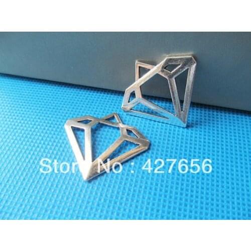 20pcs Antique Silver tone/Antique Bronze Hollow Flat Diamond Frame Connector Pendant Charm/Finding,DIY Accessory Jewellry Making