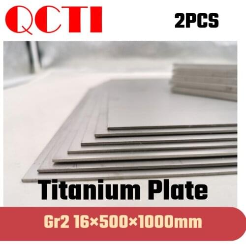 2pcs Gr2 Titanium Alloy Plate Ti Sheet 16*500*1000mm 6al-4v For DIY OEM Metalworking Supplies