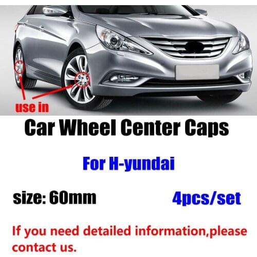 4pcs/lot 60mm Car Wheel Center Hub Caps Car Wheel Rim Hubcap Badge Covers For Hyundai Santa Fe Sonata Solaris Azera Creta I30
