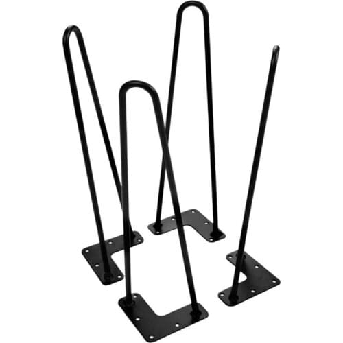 4 Pack DIY 8" Black Furniture Legs Cabinet Cupboard Metal Hairpin Table Legs