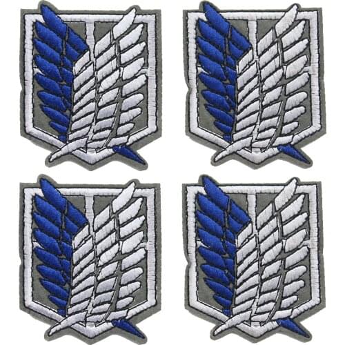 5PCS Attack on Titan Patches Freedom Wings of Liberty Corp Eren Anime Fabric Badge Iron on Embroidery Applique for Clothing