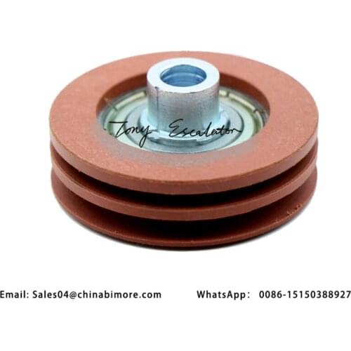 50pcs=1lots kone Elevator door roller lock door rope pulley heavy hammer door steel rope pulley wheel 52*16*6003