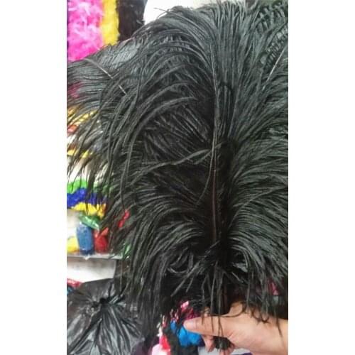 50 pcs Big pole ostrich feather black ostrich plumage 50-55 cm/20-22 inches high quality plume ostrich free shipping