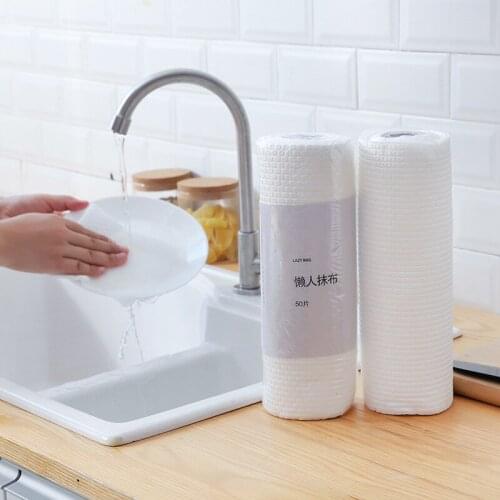 50 pieces of disposable non-woven absorbent lazy rag non-oily kitchen cleaning table washing cloth