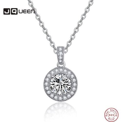 7.5mm 2.8ct Round Zircon Pendant S925 Silver Platinum O-shaped Necklace Cross Chain Womens Wedding Gift Jewelry Accessories