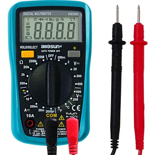 All-sun EM3301/EM3302 Digital Multimeter 2019 Pocket Portable AC/DC Ammeter Voltage ohm Tester Current Ohm With Backlight