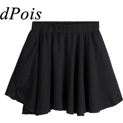 Girls Dance Basic Classic Chiffon Mini Pull-On Wrap Skirt Kids Ballet Skirt Gymnastics Leotard Ballet Wrap Skirts for Girls
