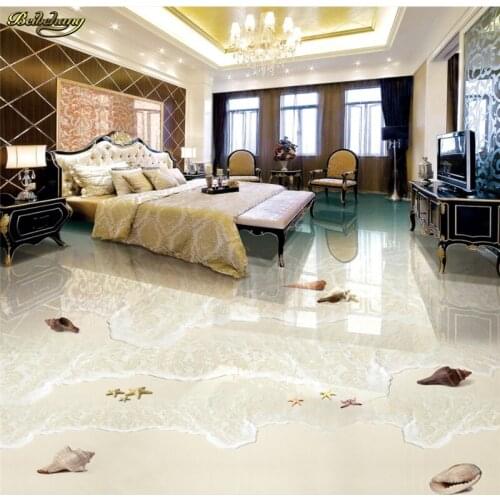 Beibehang Custom Photo Wallpaper Floor Paintings Sticky Beauty Romantic Beach Surf Seaview 3D Floor papel de parede