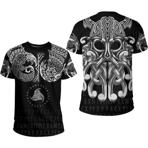 Viking symbol odin 3D Printed men t shirt Tattoo Harajuku Fashion Short sleeve shirt summer street Casual Unisex tshirt DW0039