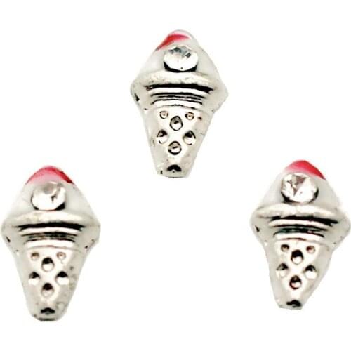 Hot Selling 10Pcs/Lot Ice Cream Alloy Floating Charms For Living Glass Lockets Necklace DIY Jewelry