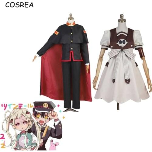Anime Toilet-Bound Cosplay Yugi Amane Nene Yashiro Costume Jibaku Shounen Dress Hanako-kun Cloak Top Pants Hat Socks Post Wig