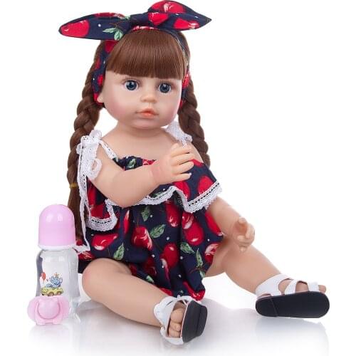 New Arrive Dolls 22 Inch Full Silicone Body Reborn Baby Doll Toys KEIUMI Newborn Toddler Tan Skin Toys Doll Kids Birthday Gift