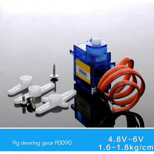 Micro Servo Motor Mini 9g Servo with Plastic Gear 4.8V-6V 1.6-1.8kg/cm, Compatible for RC Robot Helicopter Airplane Boat Control