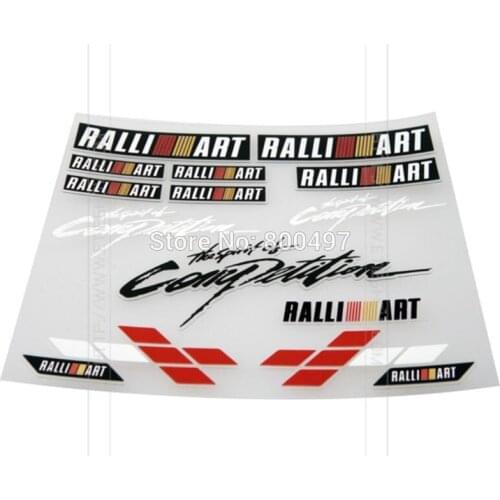Newest 3D Ralliart Car Styling Decal Decoration Stickers for Ralliart Mitsubishi Lancer ASX Outlander Pajero Mirage
