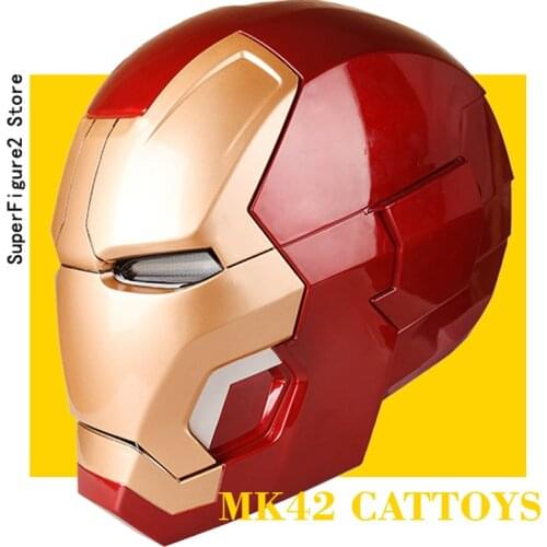 NEW CATTOTS MK42 hero-man Helmet MAGNETIC RING CONTROL ELECTRIC OPEN LED EYE COS 1:1 Scale Iron and steel hero IN BOX