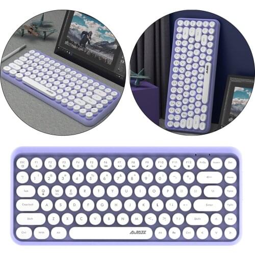 Portable Bluetooth Keyboards, Wireless Mini Compact Retro Typewriter Flexible 84Keys Design Keyboard