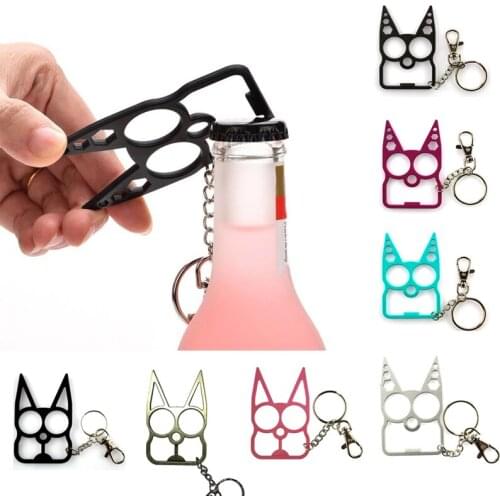Portable Cute Cat Bottle Opener Screwdriver Keychain Multi Tool Outdoor Survival Gadgets Kitchen Beer Tools Camping Equipment