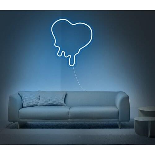 Drop Shipping Heart Shape Personalized Logo Customized Letter LED Custom Neon Signs Light for Birthday Decoration