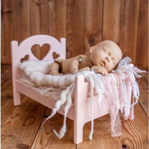 Childrens photography props small bed photo studio photo photo 100 days of newborn wooden bed one month old baby photo bed